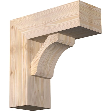 Ekena Millwork Legacy Block Smooth Bracket w/ Offset Brace, Douglas Fir, 7 1/2"W x 20"D x 20"H BKT0806X20X20LEC05SDF
